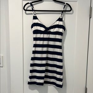 Navy and White Striped Dress